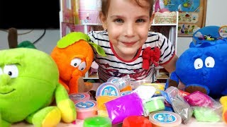 Превращаем легкий пластилин в мягкие игрушки learn color with air dry clay and nursery rhymes