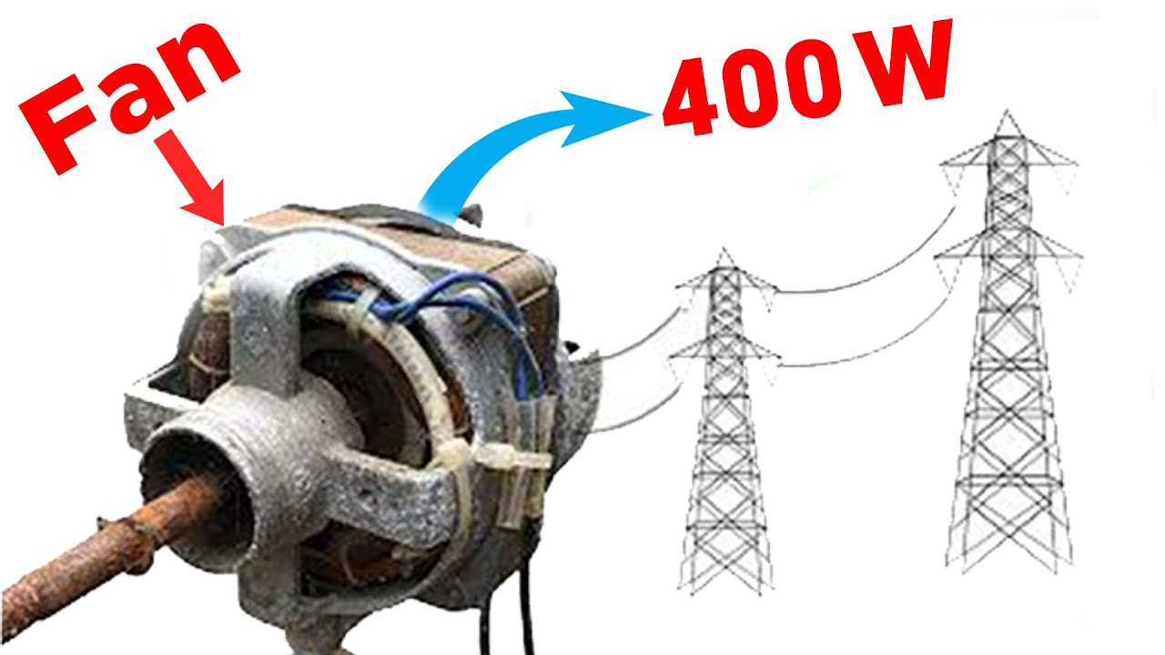 I Turn Ceiling Fan into 220v electric Generator YouTube