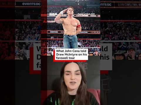 What did John Cena tell Drew McIntyre on his farewell tour? #WWE #JohnCena #BBCNews