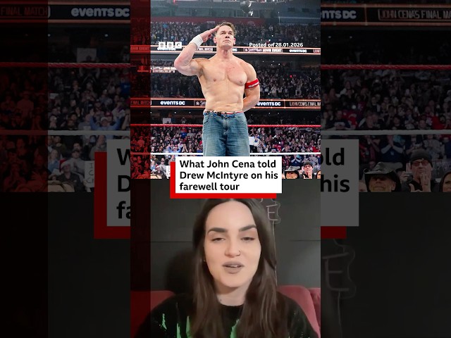 What did John Cena tell Drew McIntyre on his farewell tour? #WWE #JohnCena #BBCNews