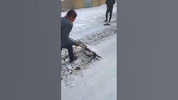 Snow road surface ice clearing- Good tools and machinery make work easy