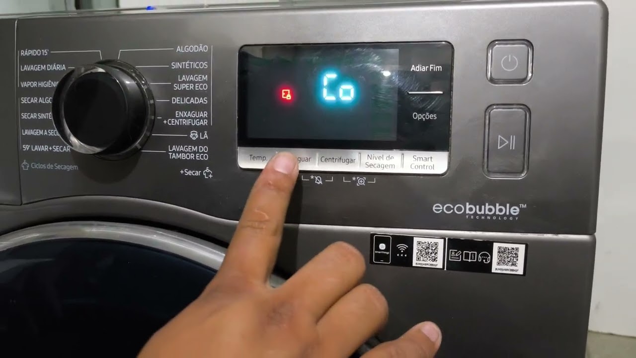 auto teste e reset lava e seca Samsung wd11j64