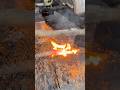 A skilled blacksmith makes a crowbar to manually remove nails
