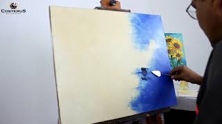 Pintando uma Tela Abstrata Com Tinta a Ã“leo - EspÃ¡tula | Professor Costerus