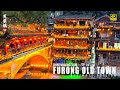 The town hanging on the waterfall furong ancient town  hunan china  4kr  