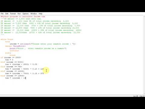 Python program to calculate Income tax