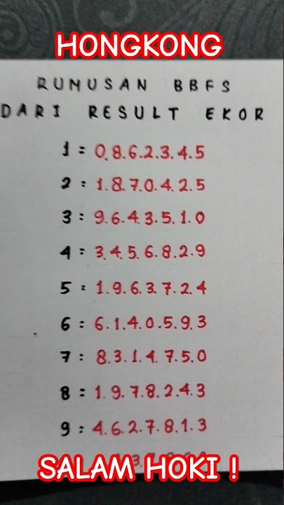 RUMUS 2D HONGKONG | RUMUS JITU HK | BOCORAN HK | PREDIKSI HK MALAM INI
