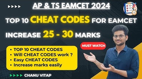 Top 10 CHEAT CODES for Eamcet || Increase 25 -30 marks easily || EAMCET 2024