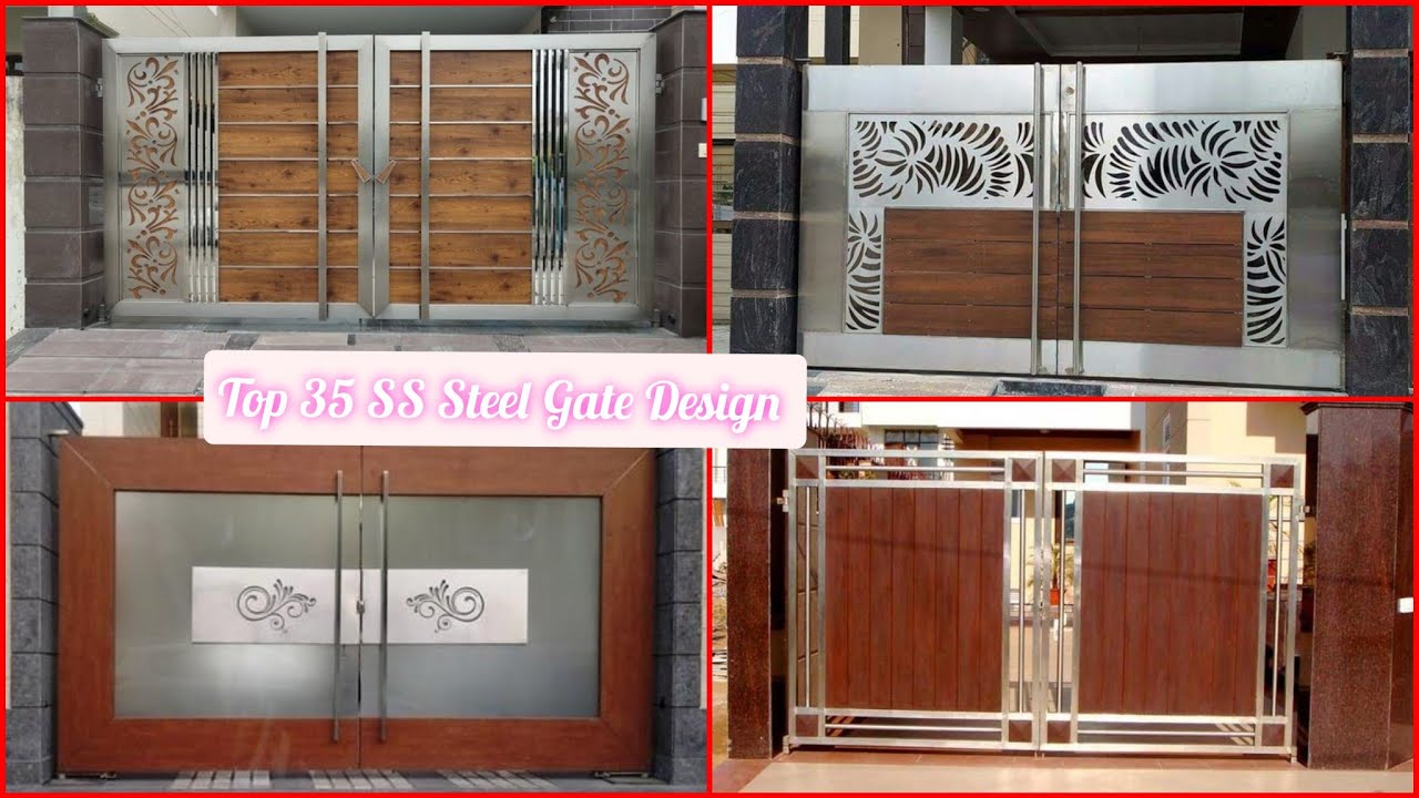 Top 35 S.S Steel Main Gate Design || Best Rustic Wood Mix Steel ...