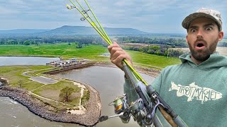 What's Hiding In This MASSIVE SPILLWAY Today??? Bank Fishing for the TASTIEST FISH!!! (Catch & Cook)