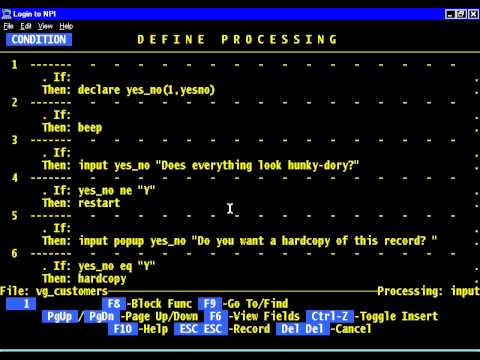FilePro - Chapter 5 - Define Processing Input popup