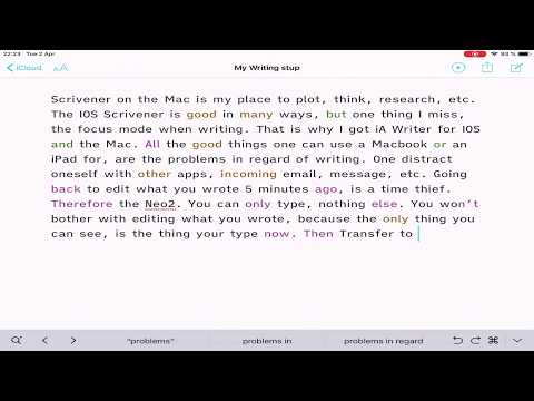 AlphaSmart writing setup