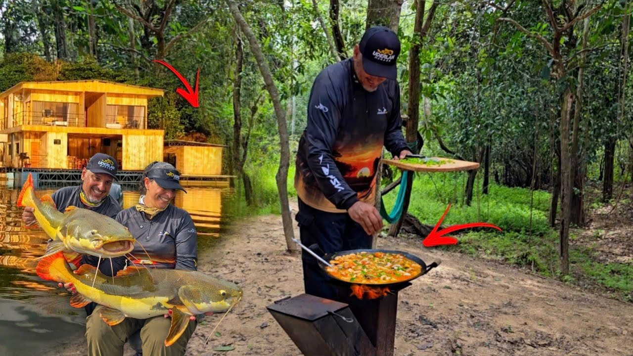 3 DIAS de Pescaria no Flutuante de Selva | Pescando e Cozinhando na Barranca do Rio - TOCANTINS