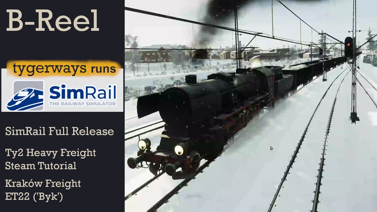 B-Reel | SimRail Full Release | Heavy Haul Steam in the Snow, Freight Shunting at Kraków (SimRail)