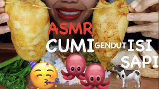ASMR CUMI XXL ISI DAGING SAPI || SQUID STUFFED WITH MINCED BEEF || EATING SOUNDS || ASMR Indonesia