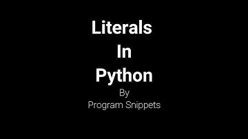 Literals In Python