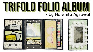 Trifold folio album tutorial | Photo Folio tutorial | Trifold journal tutorial