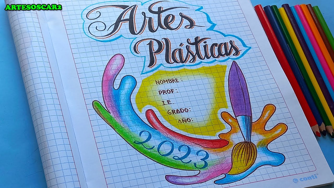 MIRA! como hacer Caratulas de ARTES PLASTICAS facil - YouTube