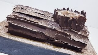 كيك رولي او كيك جدع الشجرة بذوق الموكا moka yule log cake   La bûche  à la crème moka