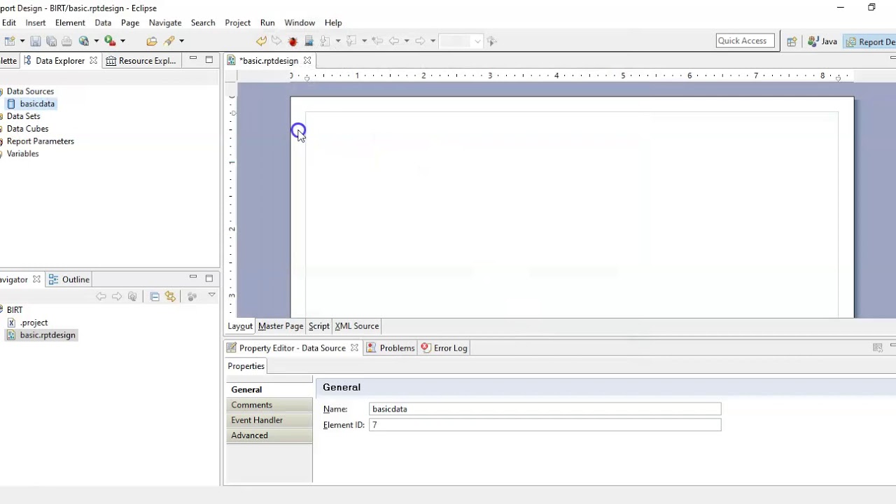 Update New BIRT-How to create a basic report | BIRT Report