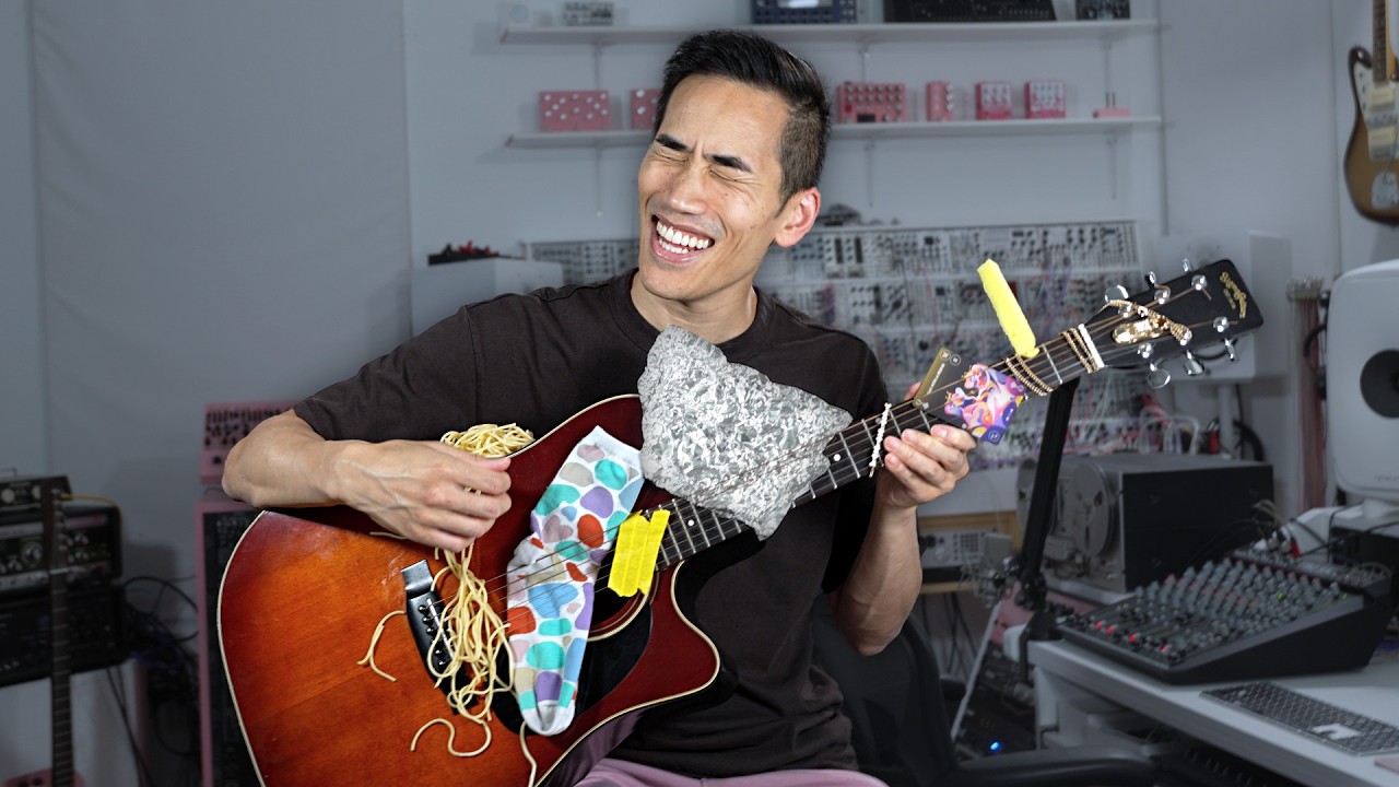 Testing how things sound in guitar strings