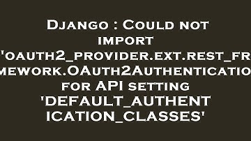 Django : Could not import 