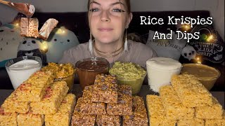 RICE KRISPIE TREATS AND DIPS MUKBANG! (Vegan) (No Talking)