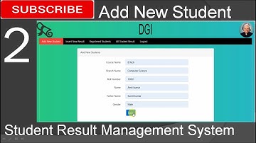 2. Student Result Management System in jsp - Add New Student (Eclipse IDE,Tomcat Sever, MySQL DB)