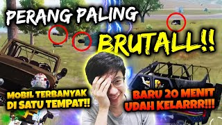 1 TITIK 7 MOBIL!! WAR PALING BRUTALL! 20 MENIT KELARR!! | PUBG MOBILE