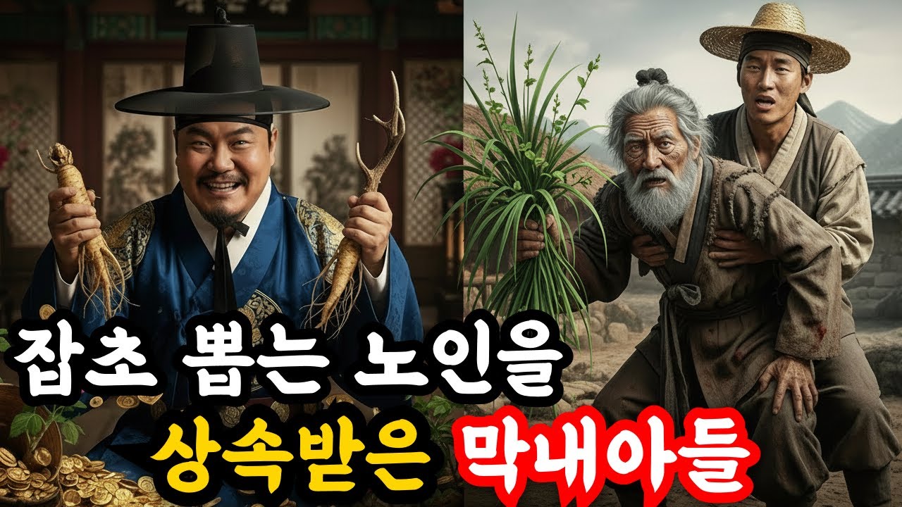 형은 큰 약방 과 산삼, 나는 돌밭...노망난 할배 모시고 쫓겨났는데..대반전_옛날이야기 