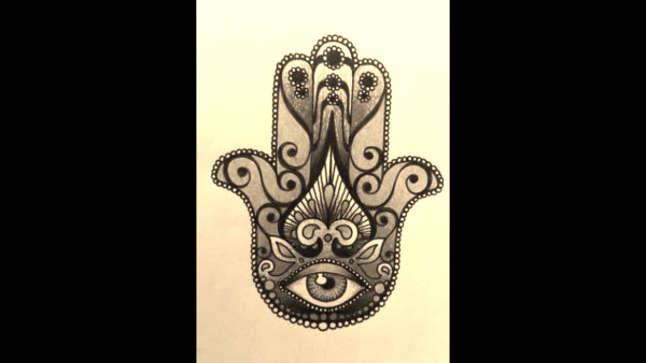 Big Hamsa Hand Temporary Tattoo Sticker - OhMyTat