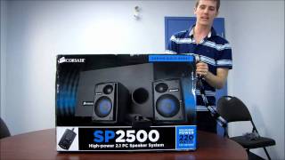 Corsair SP2500 2.1 Gaming Audiophile Computer Speakers Unboxing & First Look Linus Tech Tips