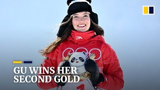 Eileen Gu wins her second Olympic gold medal after dominating the half-pipe final