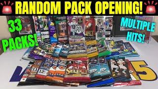 *RANDOM PACK OPENING!* With a HUGE Variety of 33 Football Card Packs! Multiple Hits Pulled!