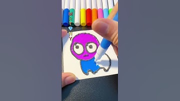 Easy drawing Yippee with magic puffy popcorn pens #shortsdrawing #yippee #adhdcreature #popcornpen