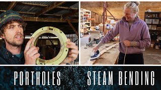 Reusing old bronze portholes! DIY steam bending with an IRON - Building a 40ft sailing boat (EP 47)