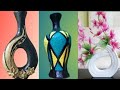 Handmade stylish flower vase /flower pot using cement and cardboard/3 creative ideas
