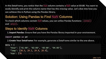 How to Identify Columns with NaN Values in a Pandas DataFrame