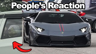 LOUD LAMBORGHINI AVENTADOR WITH AKRAPOVIC EXHAUST | People&#39;s Reaction!