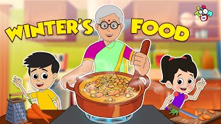 Winter's Food - చలికాలం | Telugu Stories | Moral Stories | Kids Animation Story | Puntoon Kids