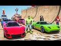 SpiderMan Sonic Hulk Sport Cars on Rampa GTA 5 Challenge (Funny Contest) #191