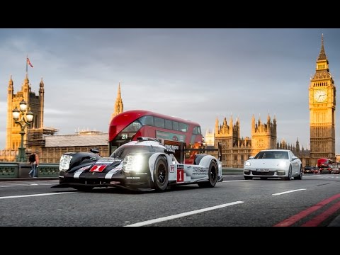 The 919 Hybrid meets the new Panamera 4 E-Hybrid on the streets of London