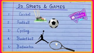 20 Sports and Games||top 20 Sports and Games