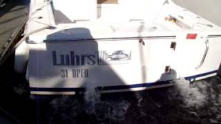 Luhrs 31 Open the Start & Burble of the Diesel