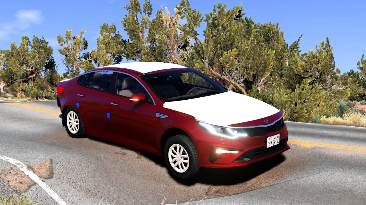 محاكي الحوادث - الاوبتيما المنحوسة 🚗💔كل ما طلع فيها يصير حادث وبالاخر تالف !!!😨 beamNG drive