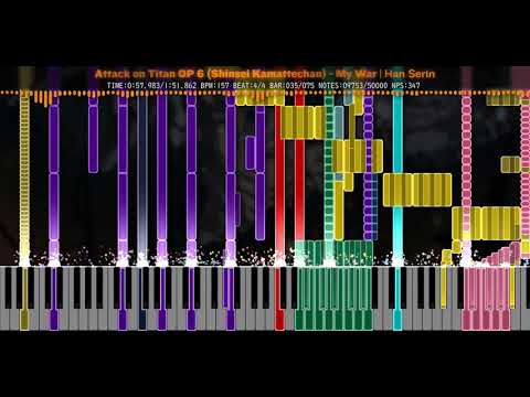 [Black MIDI] Attack on Titan OP 6 (Shinsei Kamattechan) - My War | Han SeRin | 50,000 Notes