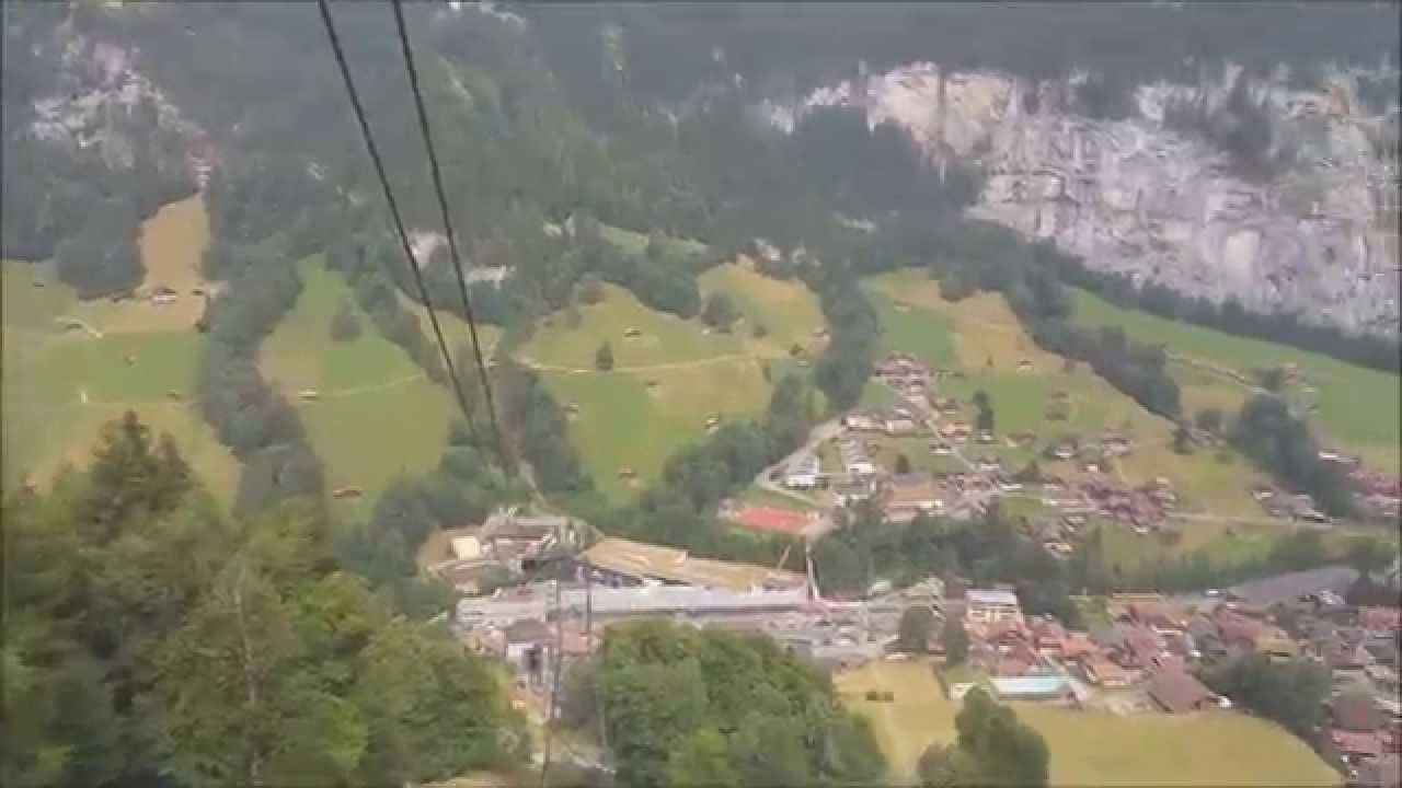 Cable car ride in Lauterbrunnen, Switzerland - YouTube