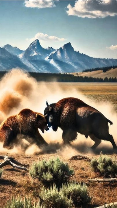 Bison Vs Grizzly Bear Who Would Win Bison vs Grizzly Bear attacks: Who Would Win? #shorts - YouTube