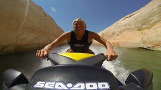 HIGH SPEED SeaDoo-ing in Slot Canyon at Lake Powell Unedited GoPro HD