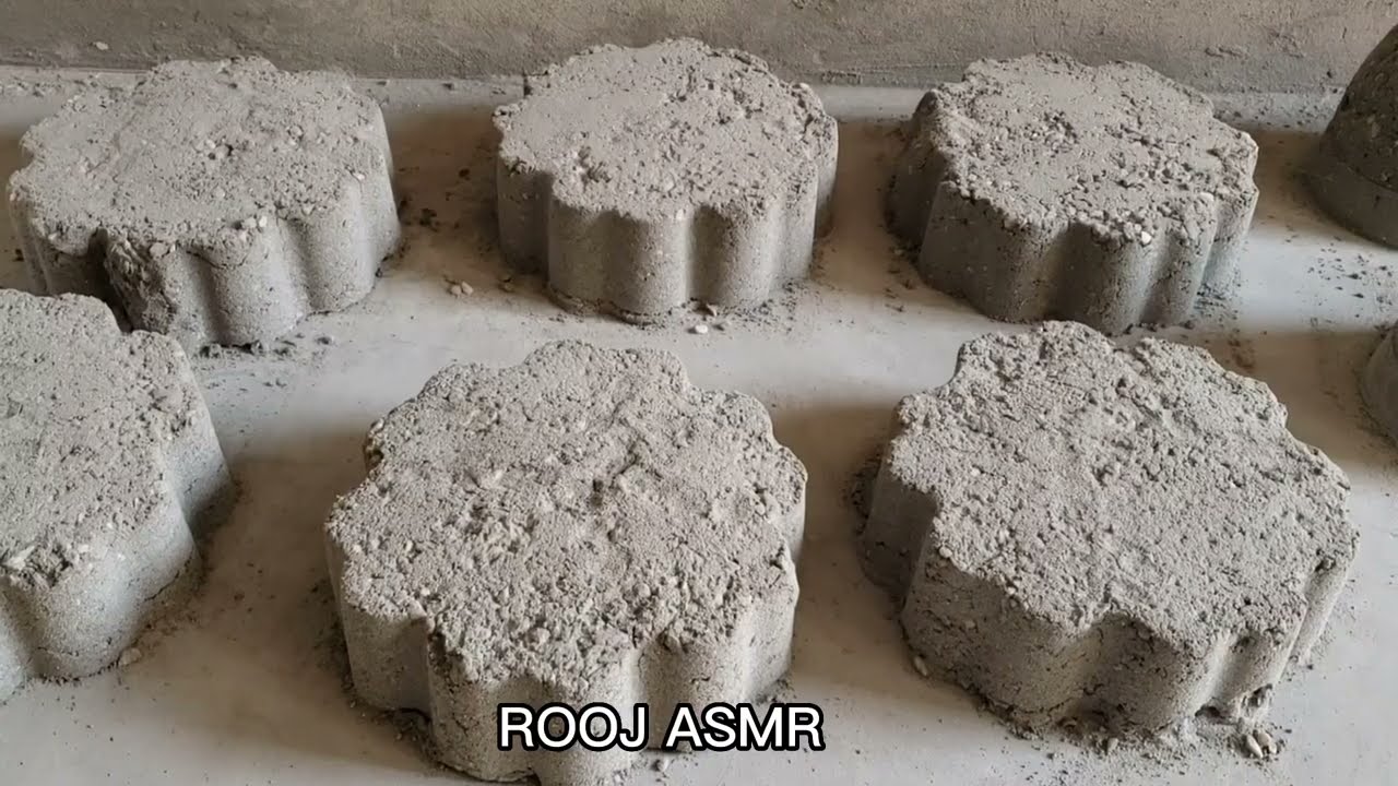 ASMR~Fav texture Stoney Sand Cement Cakes Dry Crumbles on Floor/Pot~Water Crumbles in Sand Pool🤤